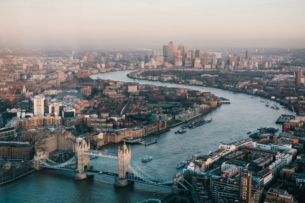 London to Edinburgh removals service by MoveStore - a picture of central London, the Thames and London Bridge