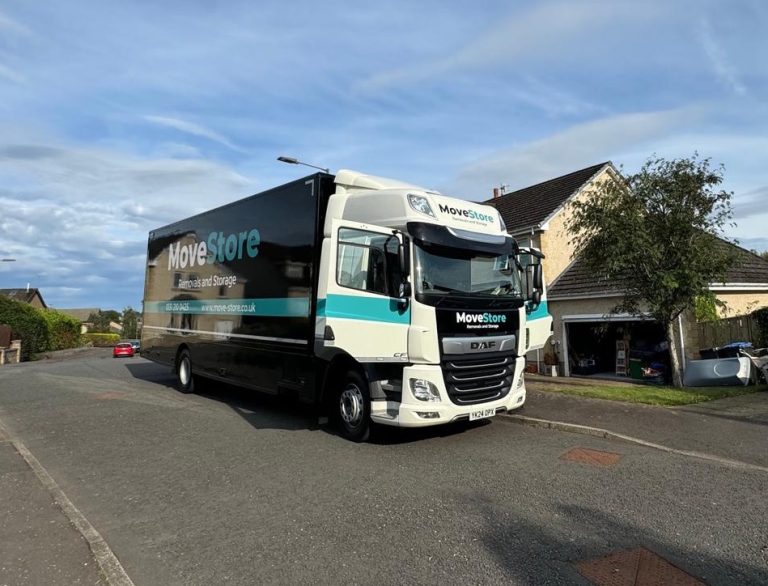 MoveStore's new removal lorry on a long-distance UK removal