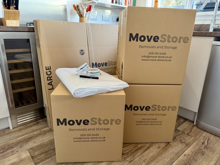 MoveStore branded packing materials and boxes