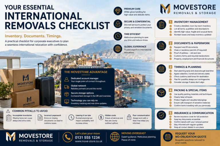 International Removals Checklist - Inventory, Documents, Timings